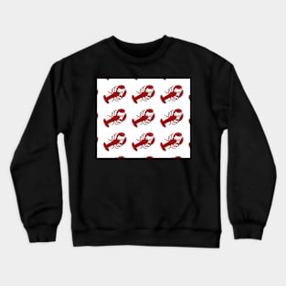 Red Lobsters on White Background Lobster Sea Life Animal Boat Life Crewneck Sweatshirt